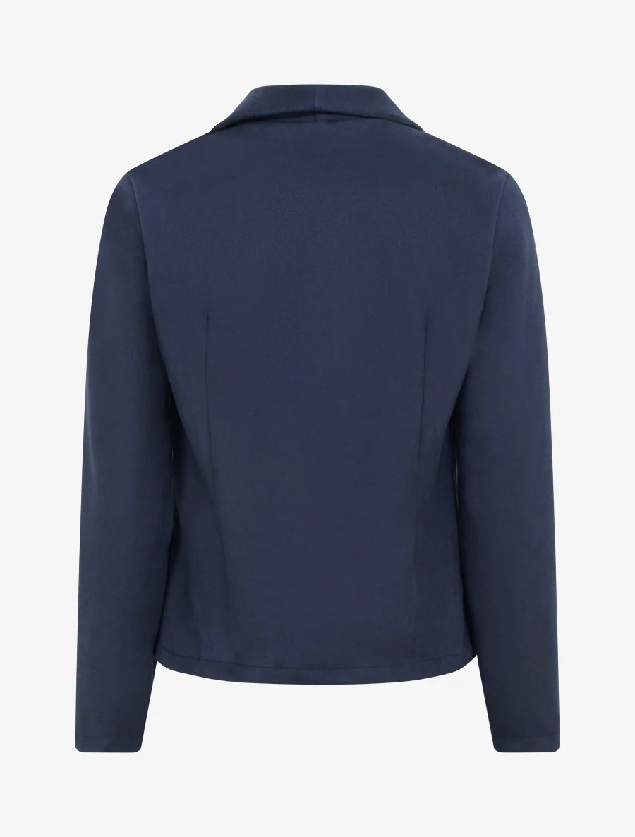 Veste en suédine à cole châle - Marine - Image 2