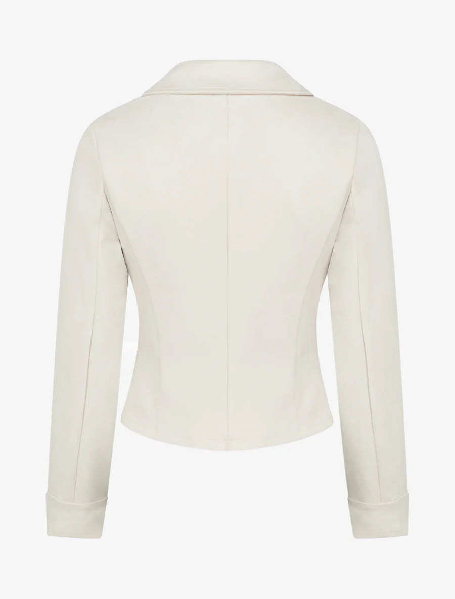 Veste en suédine à fermeture zippée - Écru - Image 2