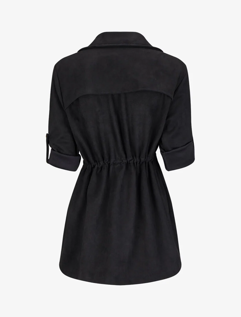 Veste en suédine à manches coudées ajustables - Noir - Image 2