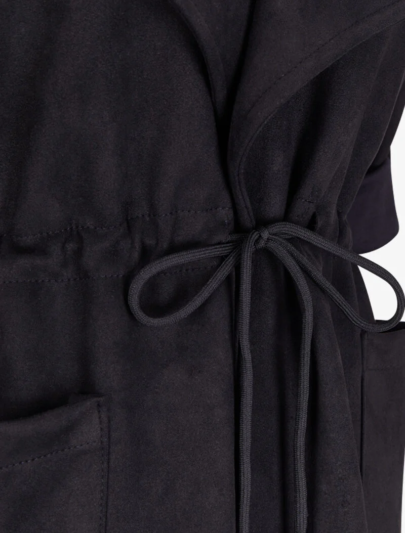 Veste en suédine à manches coudées ajustables - Noir - Image 3