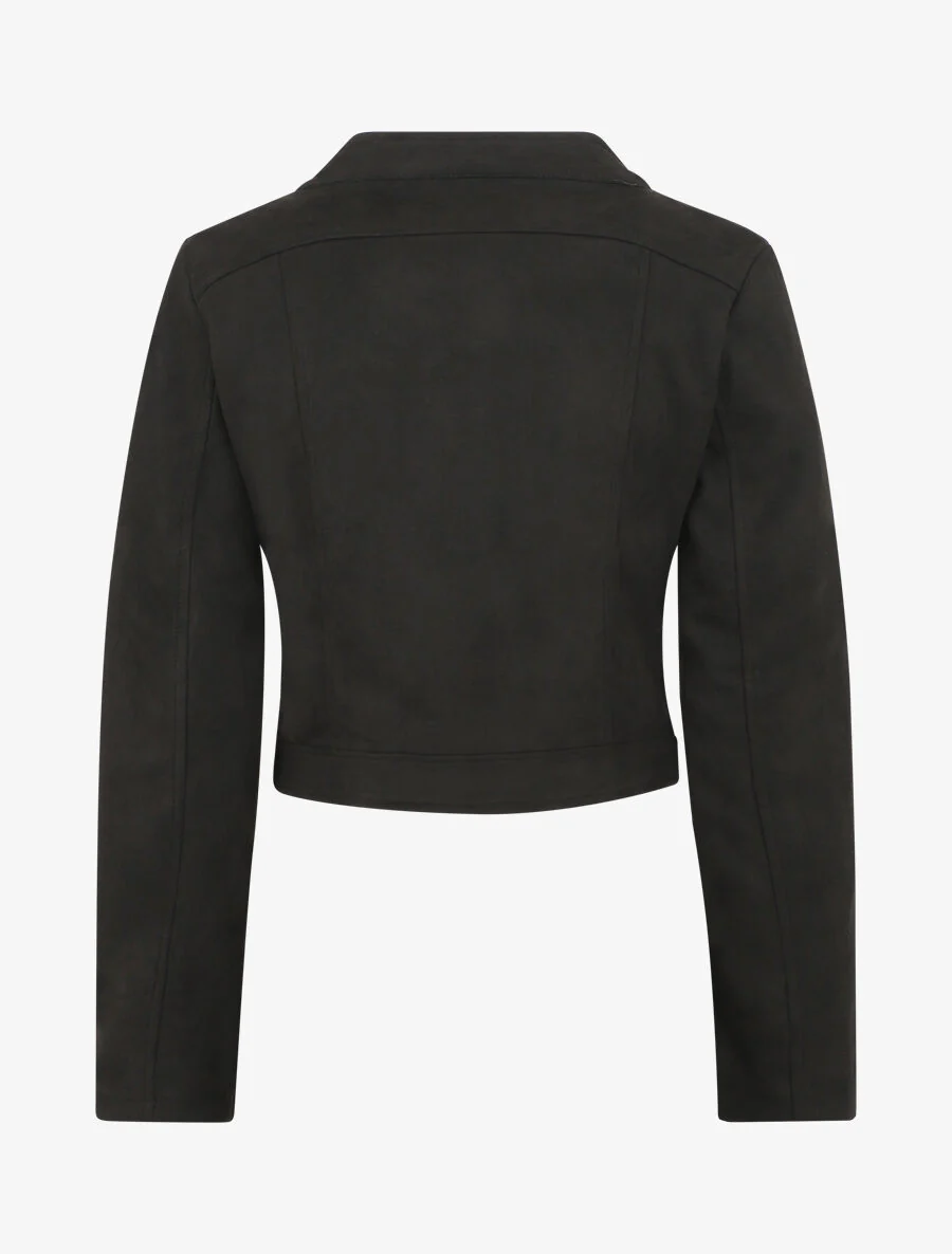 Veste en suédine à mutiples zip - Noir - Image 2