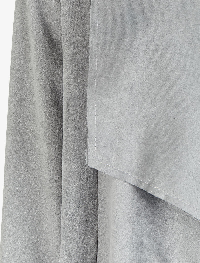 Veste en suédine à pans asymétriques - Gris - Image 3