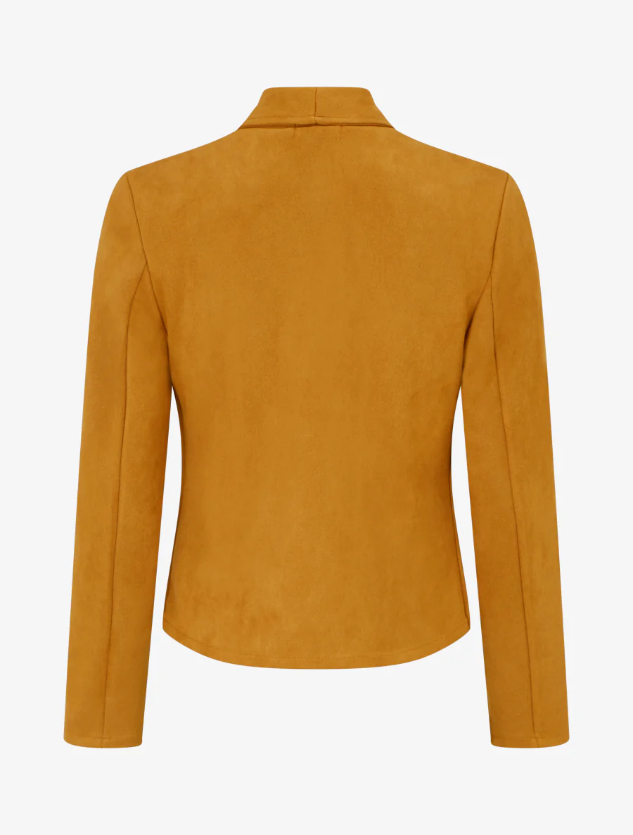 Veste en suédine à poches décoratives zippées - jaune moutarde - Image 2