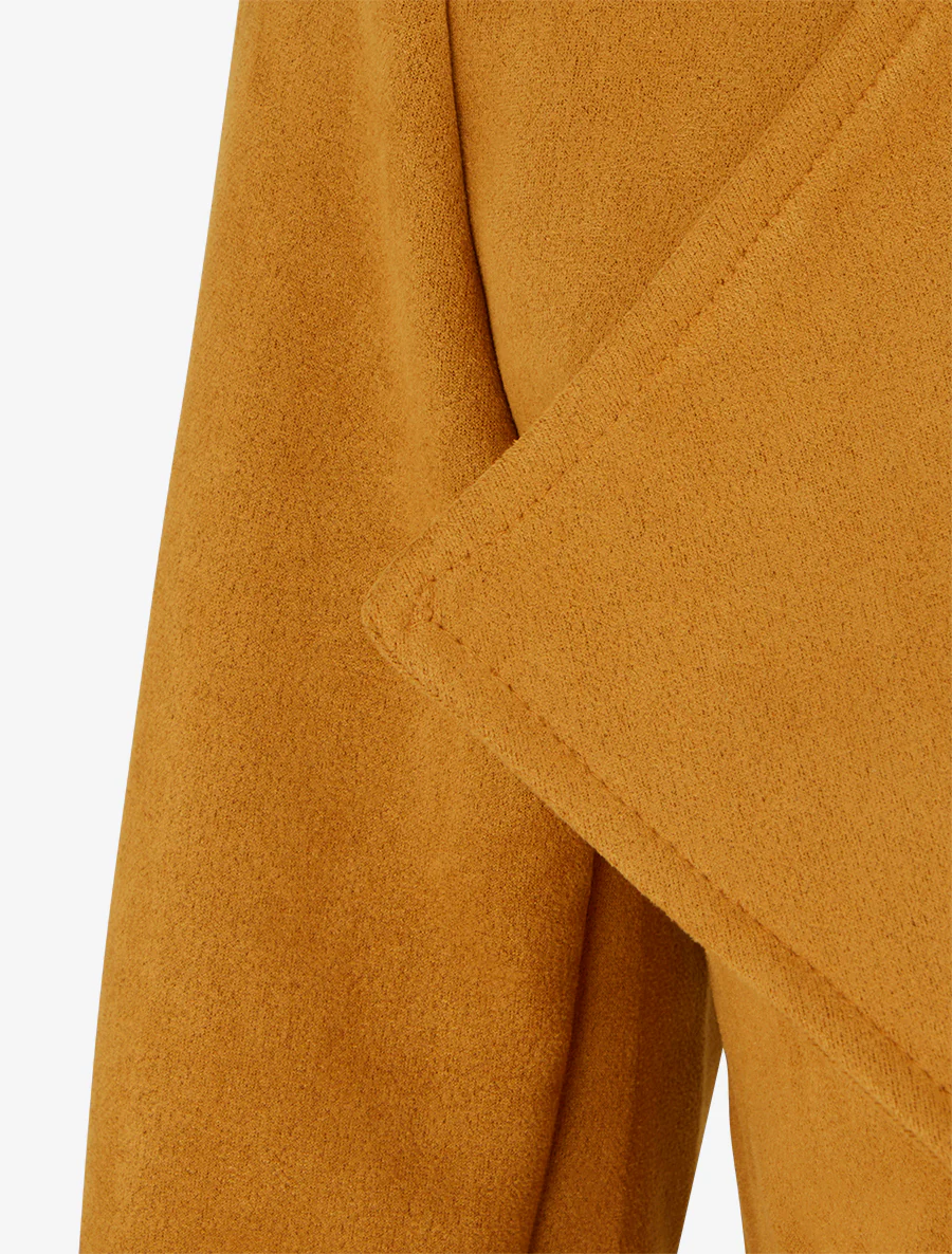 Veste en suédine à poches décoratives zippées - jaune moutarde - Image 3