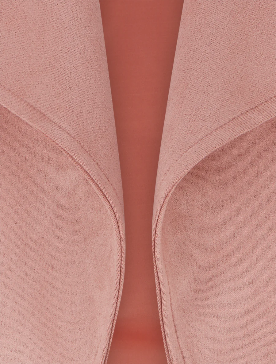 Veste en suédine à poches décoratives zippées - Vieux rose - Image 3