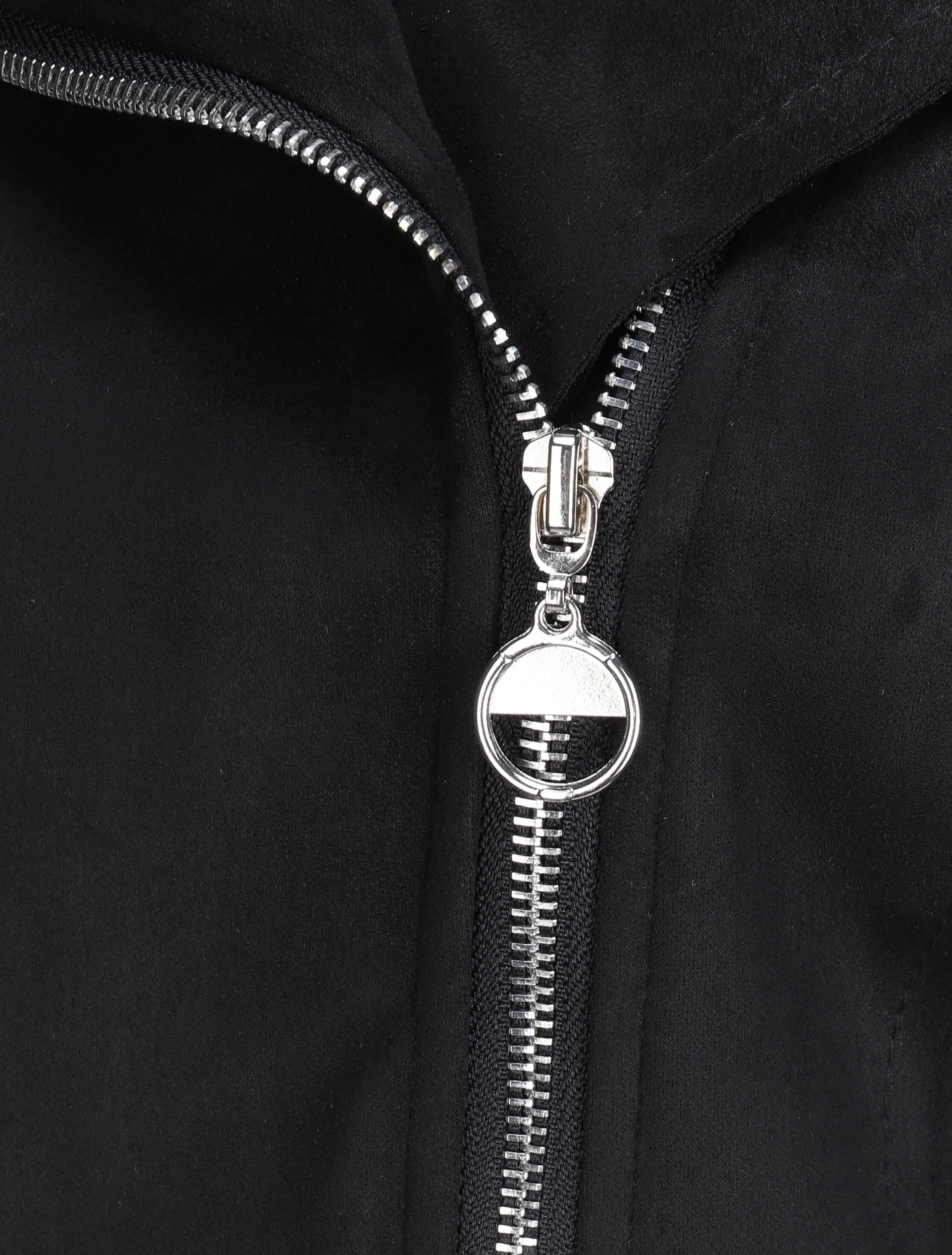 Veste en suédine à zip asymétrique - Noir - Image 3