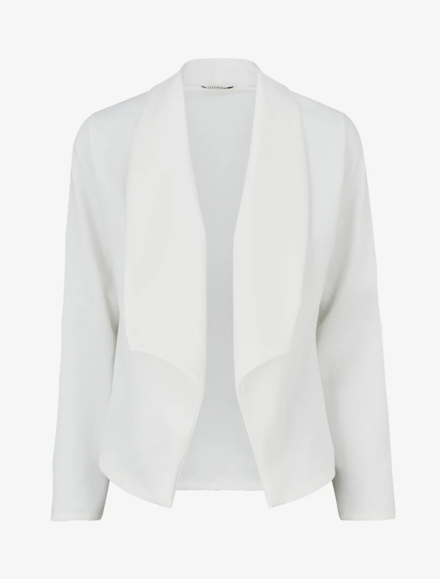 Veste en suédine droite à col châle - Blanc