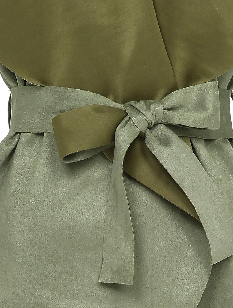 Veste en suédine sans manches - Kaki - Image 3