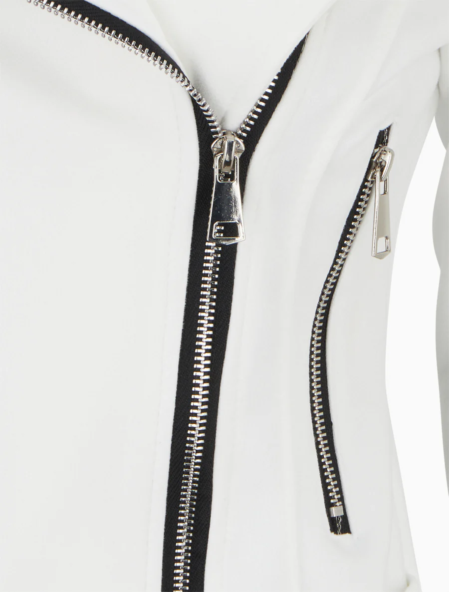 Veste en suédine style perfecto - Blanc - Image 3