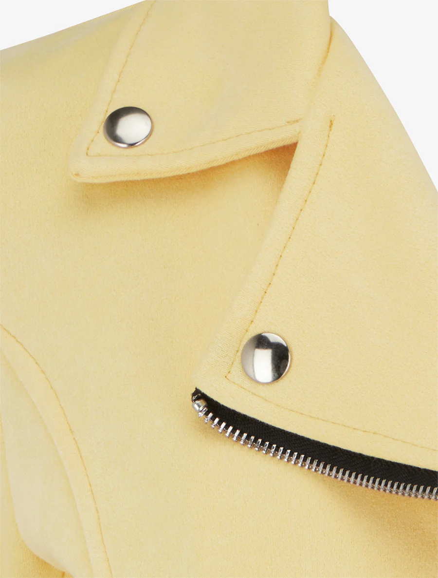 Veste en suédine style perfecto - Jaune - Image 3