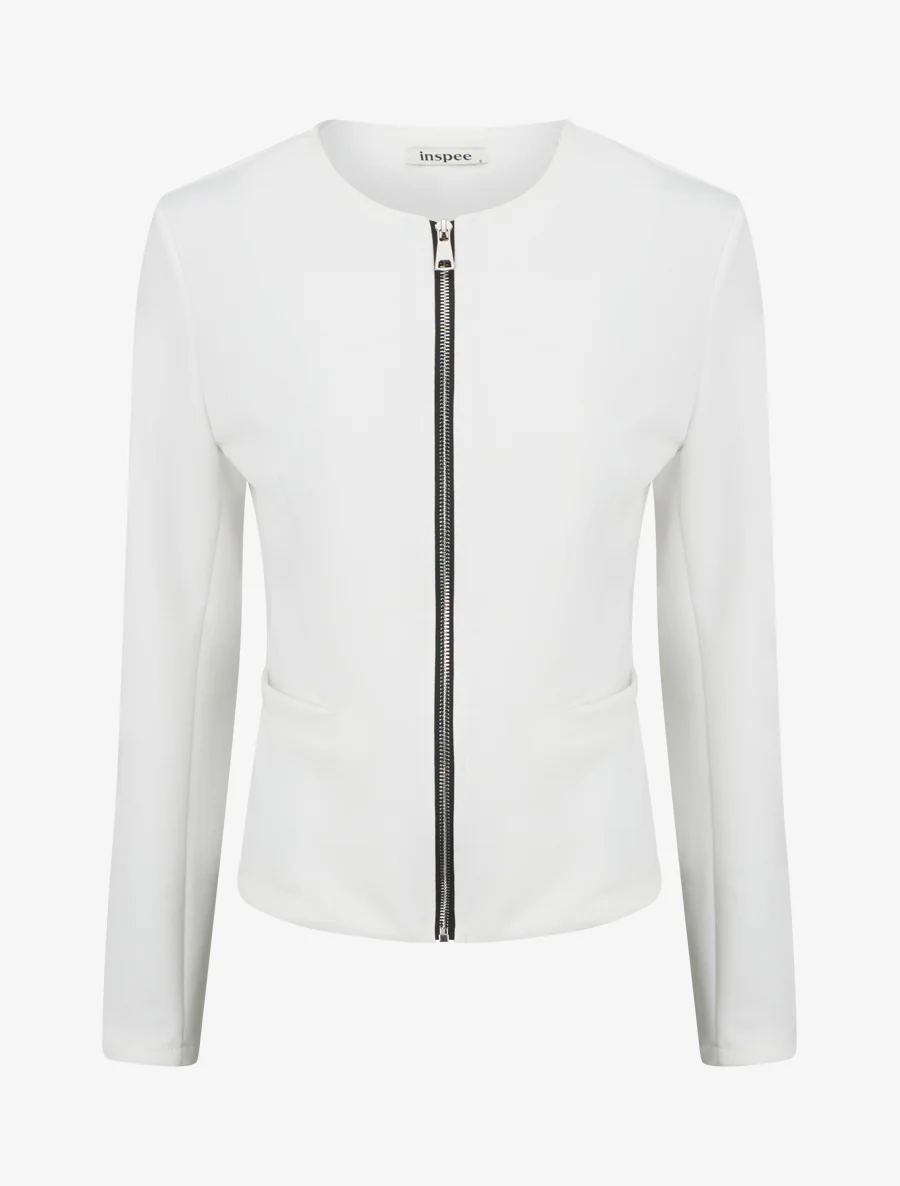 Veste en suédine zippée - Blanc