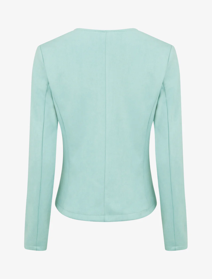 Veste en suédine zippée - Turquoise - Image 2