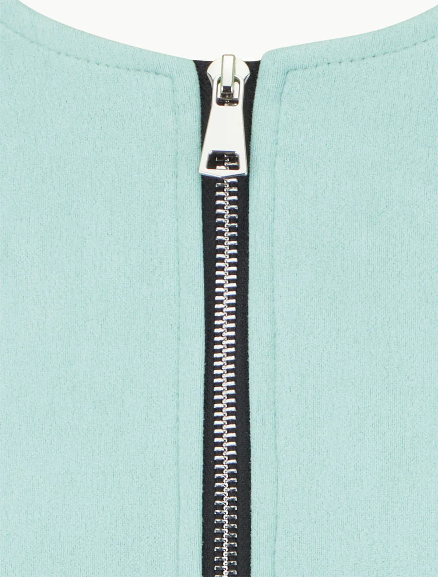 Veste en suédine zippée - Turquoise - Image 3