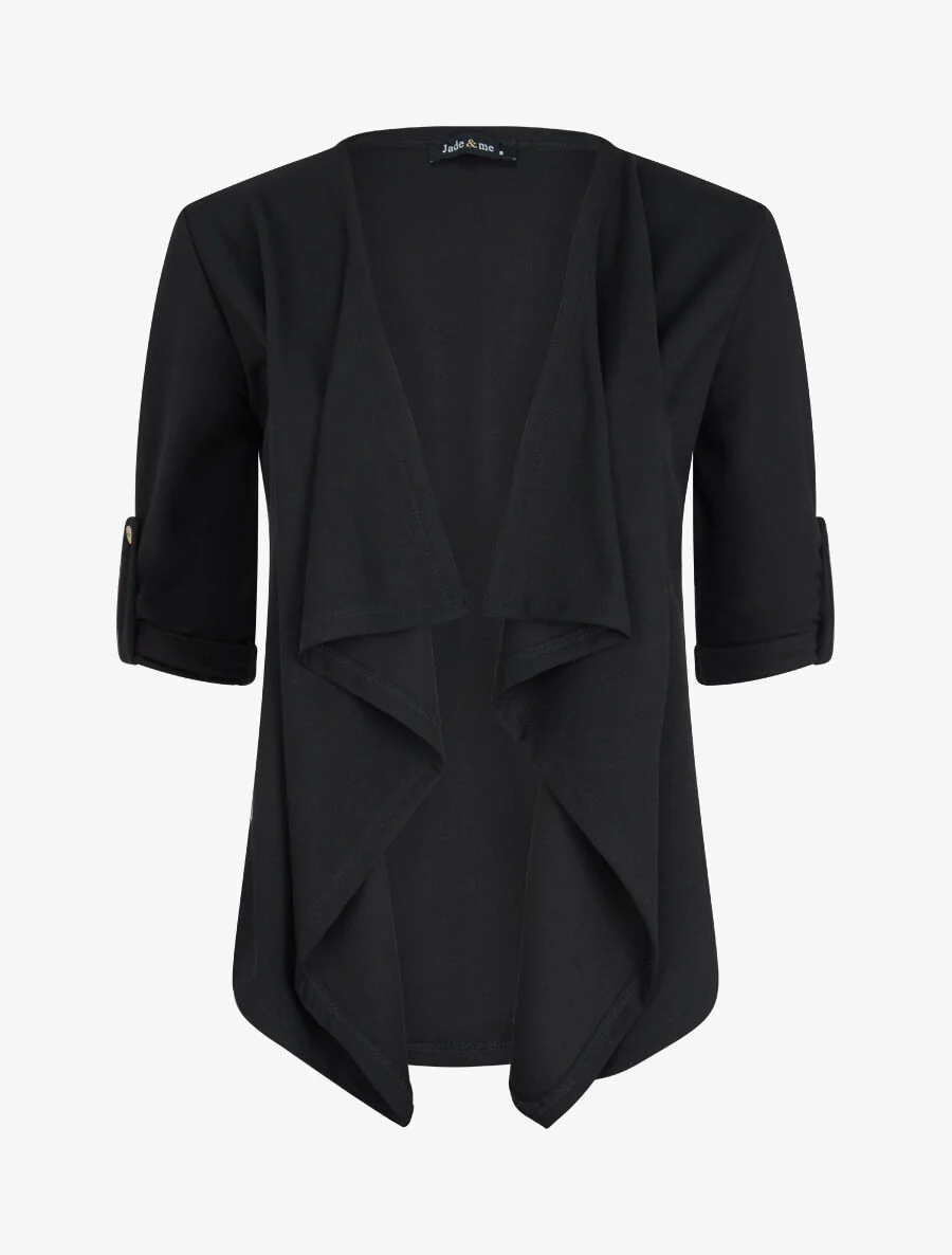 Veste fluide à pans asymétriques - Noir