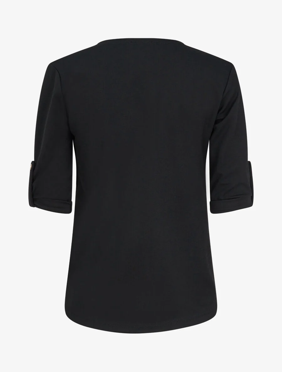 Veste fluide à pans asymétriques - Noir - Image 2