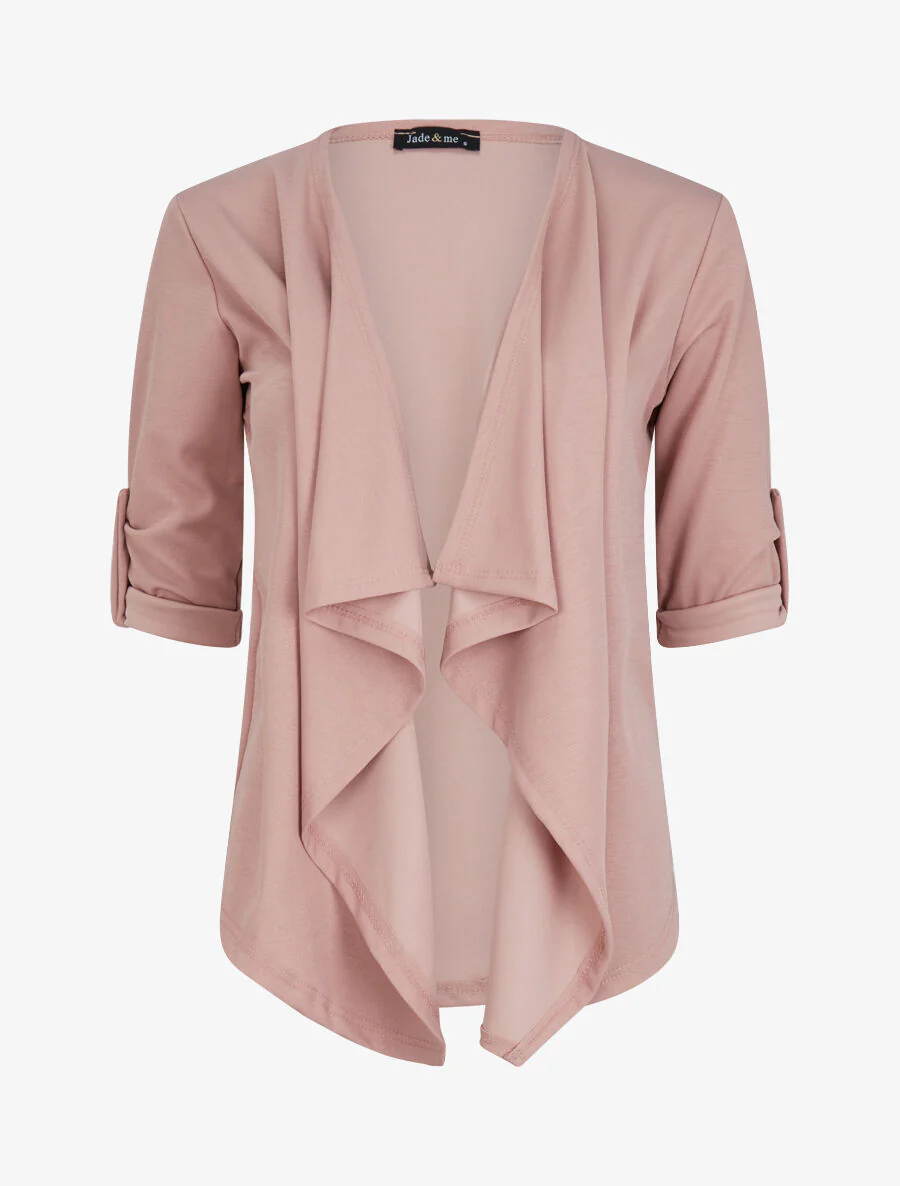 Veste fluide à pans asymétriques - Rose poudré