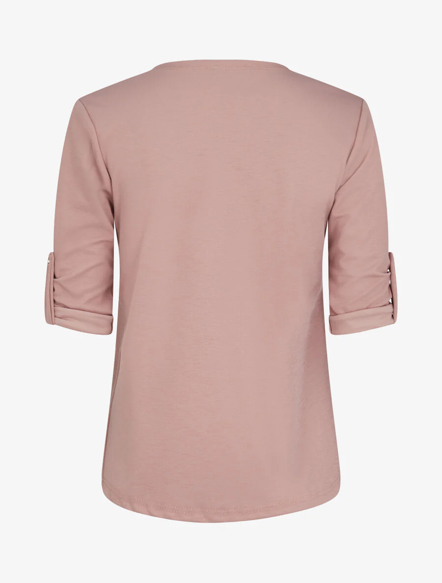 Veste fluide à pans asymétriques - Rose poudré - Image 2