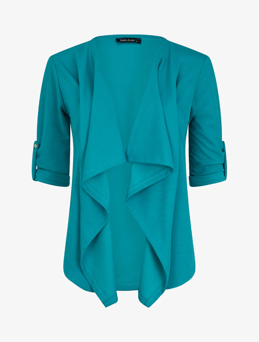 Veste fluide à pans asymétriques - Turquoise
