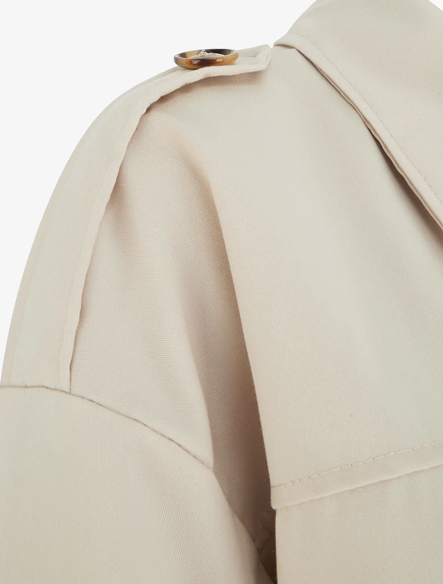 Veste fluide unie zippée - Beige - Image 3