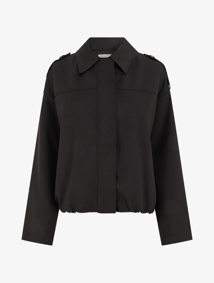 Veste fluide unie zippée - Noir
