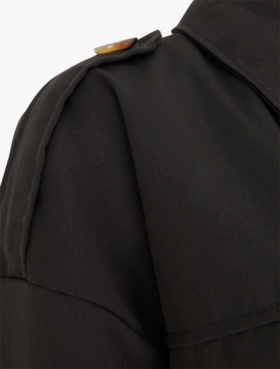 Veste fluide unie zippée - Noir - Image 3