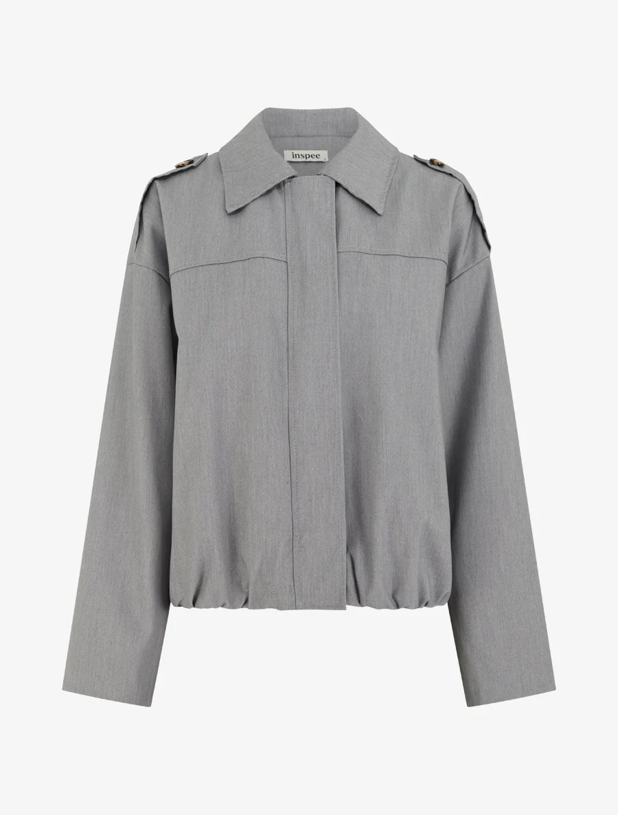 Veste fluide unie zippée - Gris