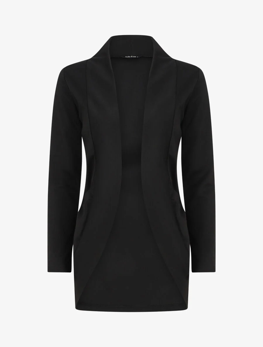 Veste légère ouverte à poches plaquées - Noir