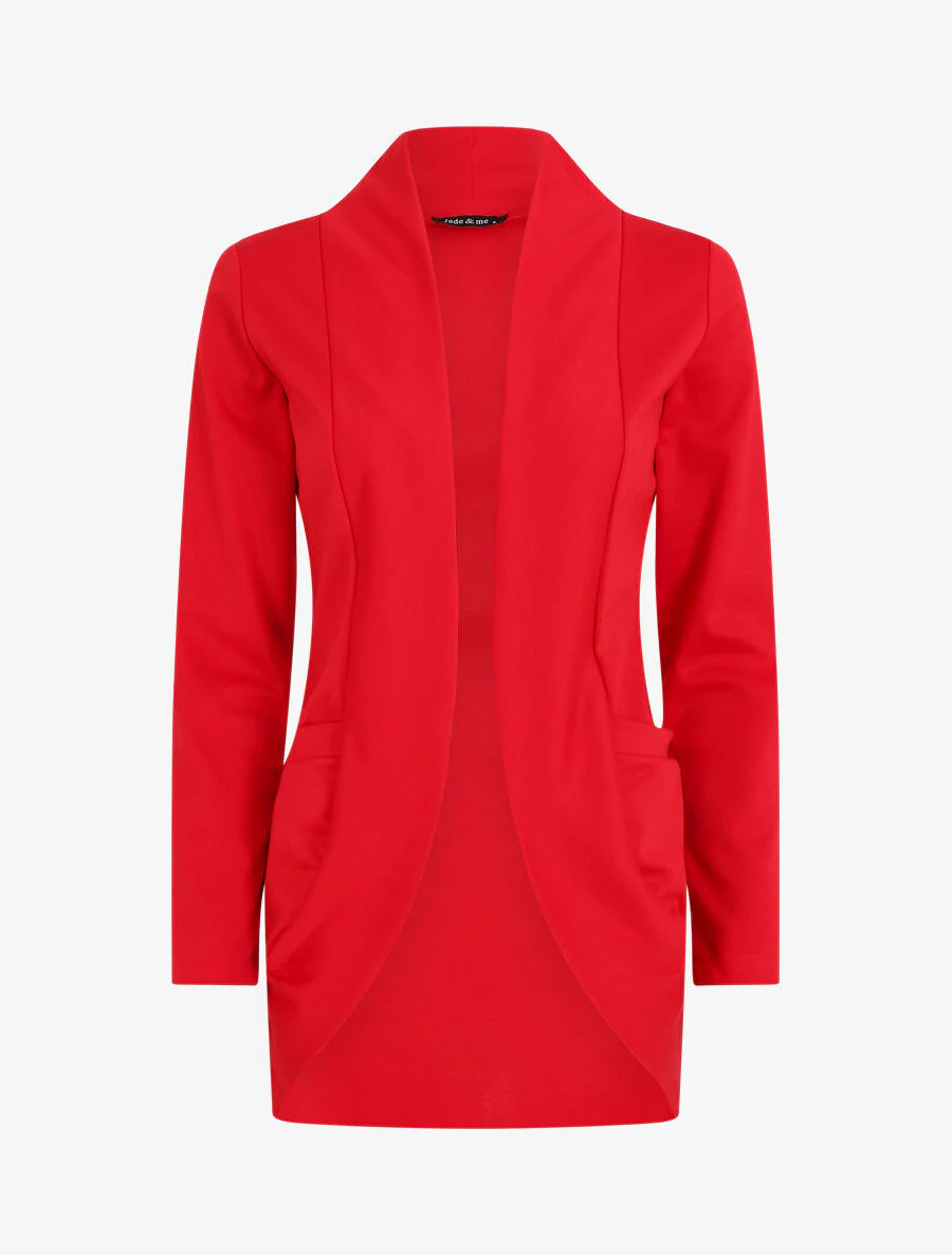 Veste légère ouverte à poches plaquées - Rouge