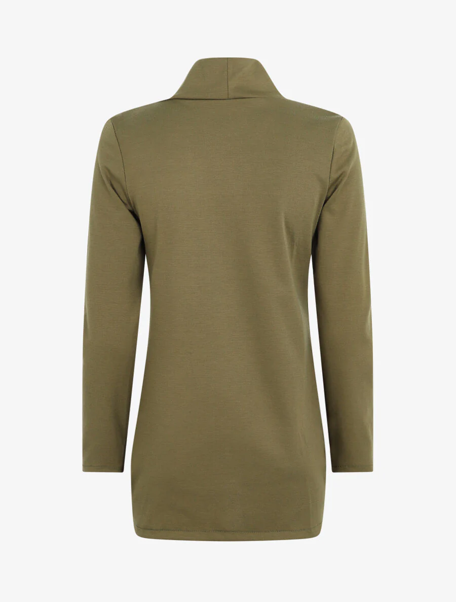 Veste légère ouverte à poches plaquées - Kaki - Image 2