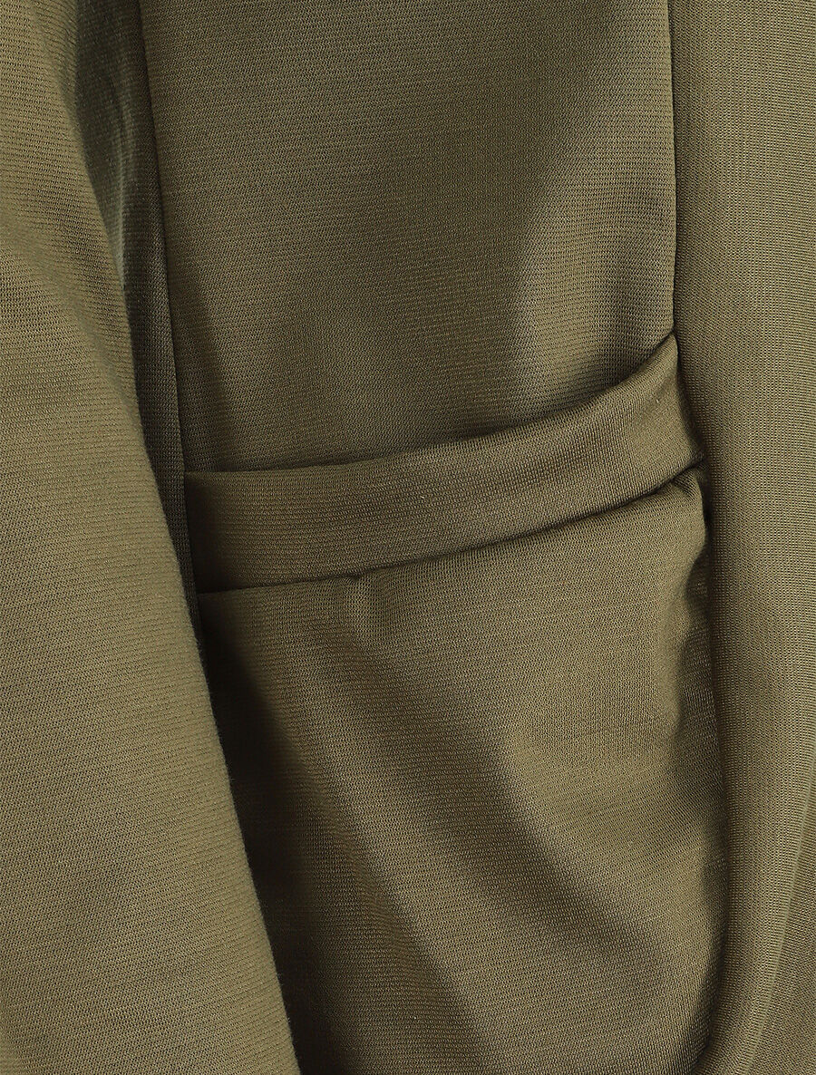 Veste légère ouverte à poches plaquées - Kaki - Image 3