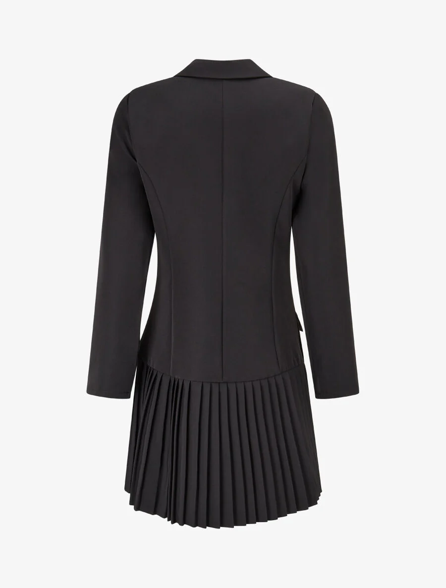 Veste longue à plis - Noir - Image 2