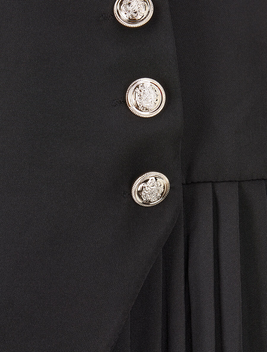 Veste longue à plis - Noir - Image 3