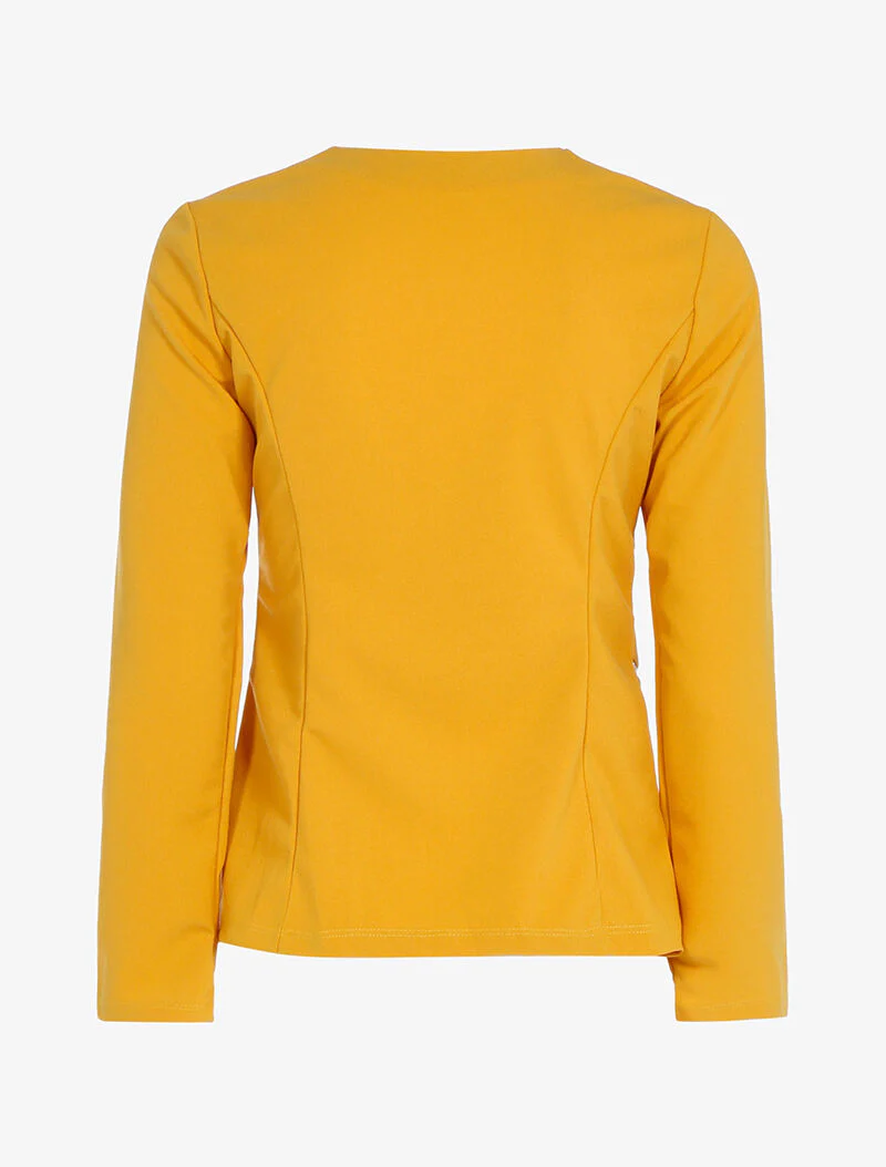 Veste ouverte à poches zippées - jaune - Image 2