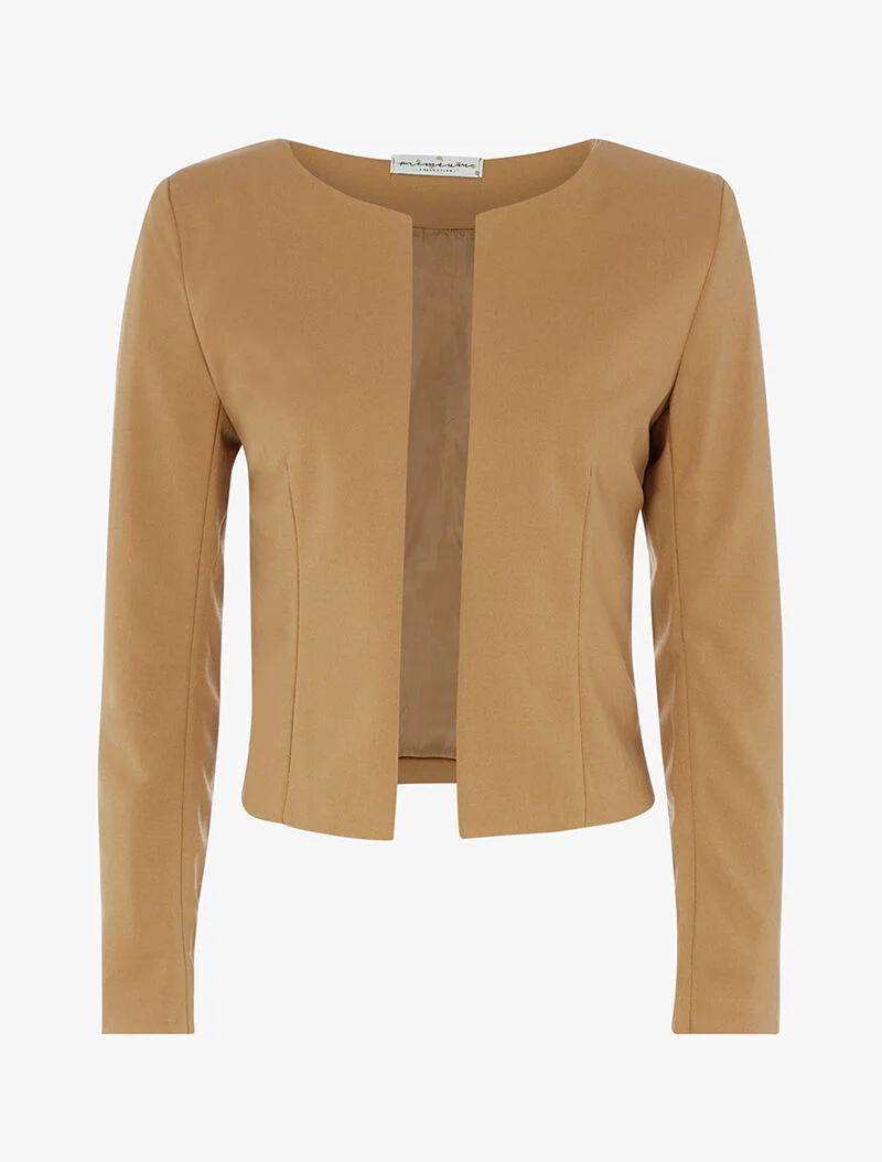 Veste ouverte unie - Camel