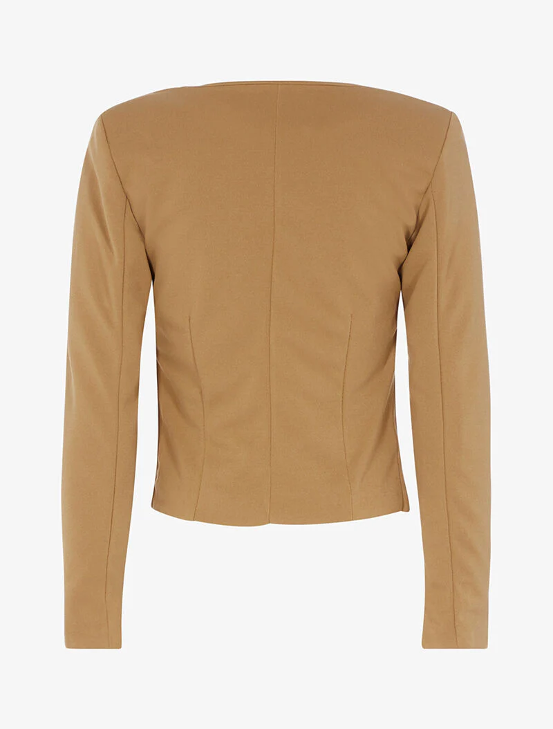 Veste ouverte unie - Camel - Image 2