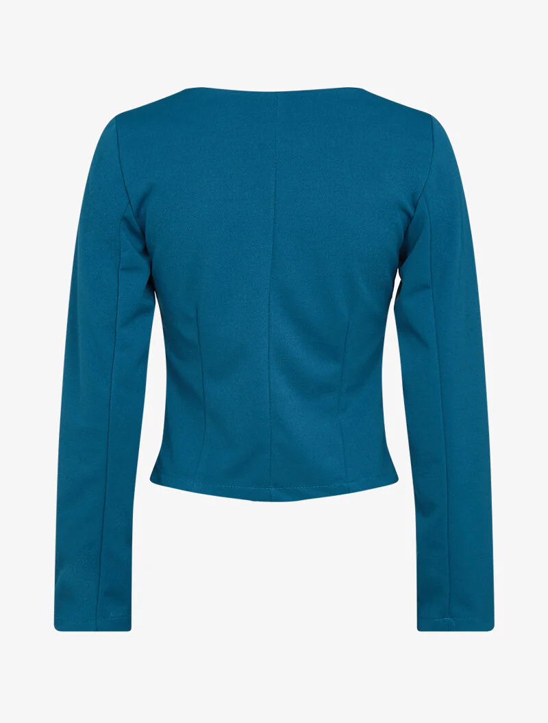 Veste ouverte unie - bleu pétrole - Image 2