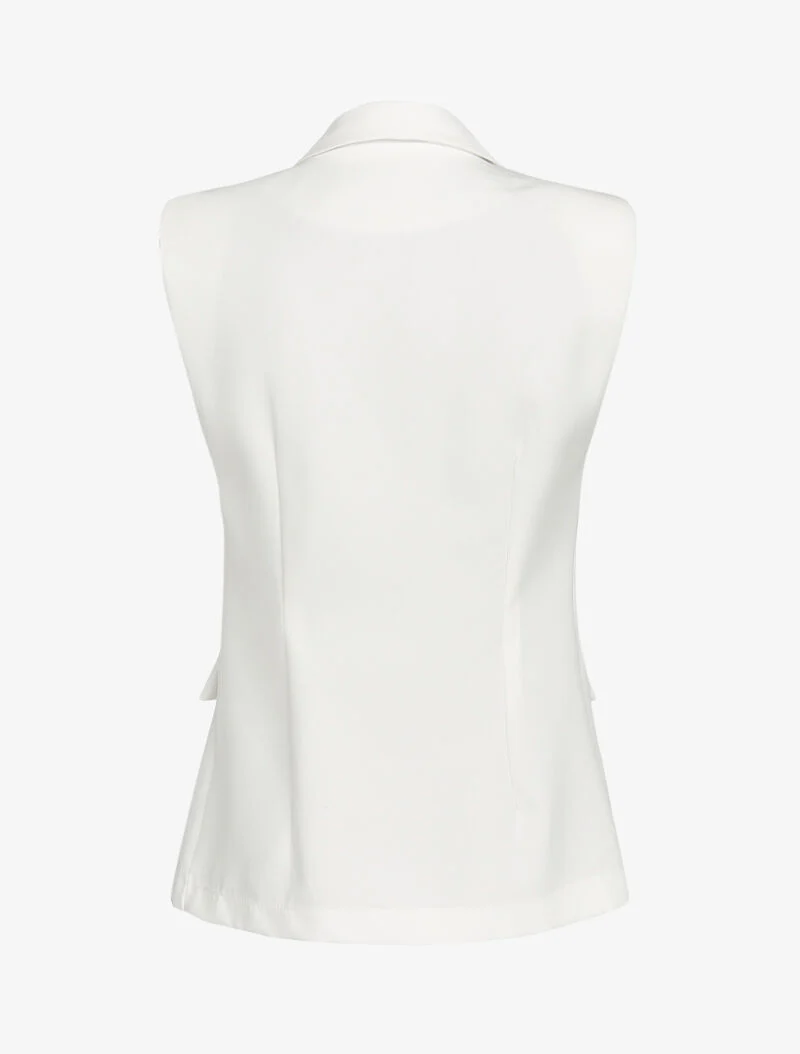 Veste sans manches style 80's - ecru - Image 2