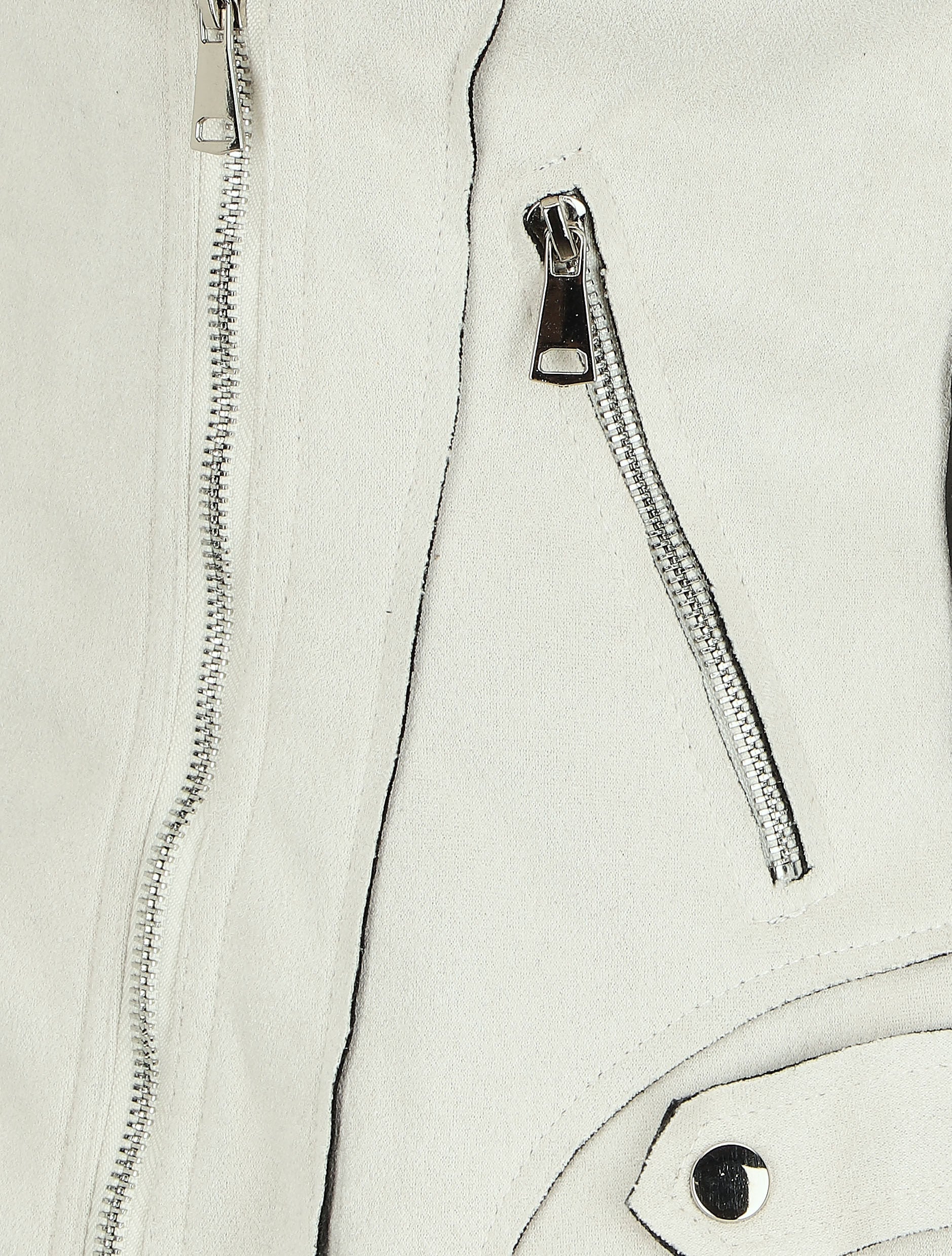 Veste style perfecto effet daim - Écru - Image 3