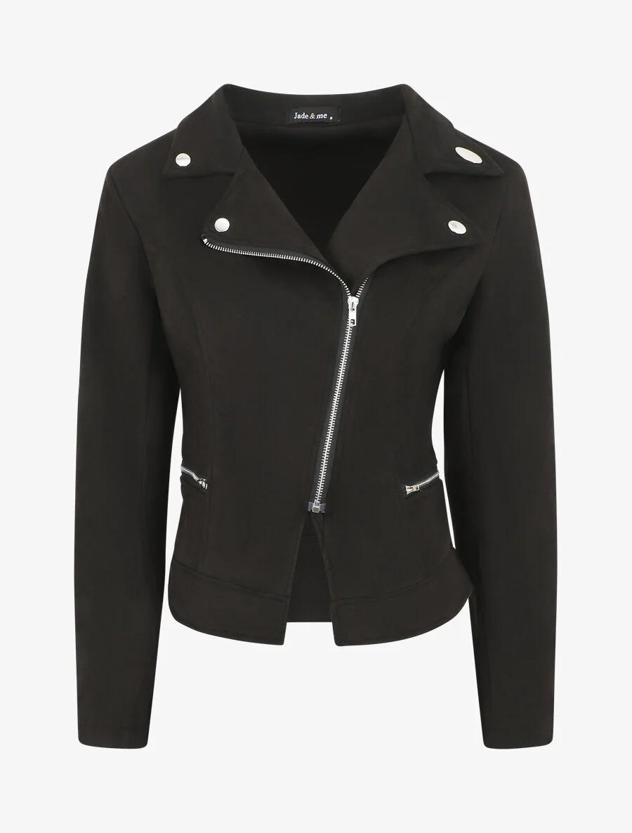 Veste style perfecto en suédine - Noir