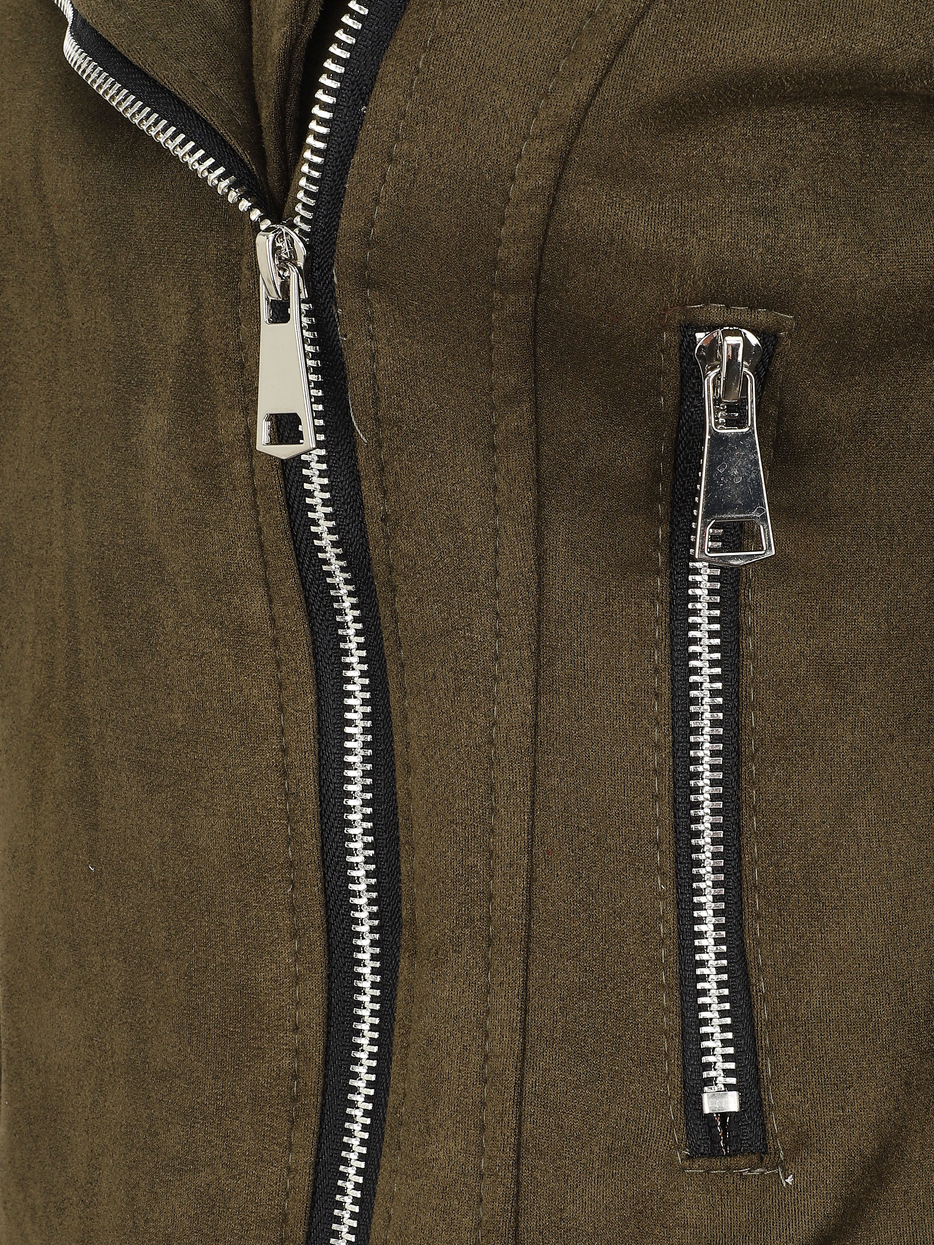 Veste style perfecto en suédine - Kaki - Image 3
