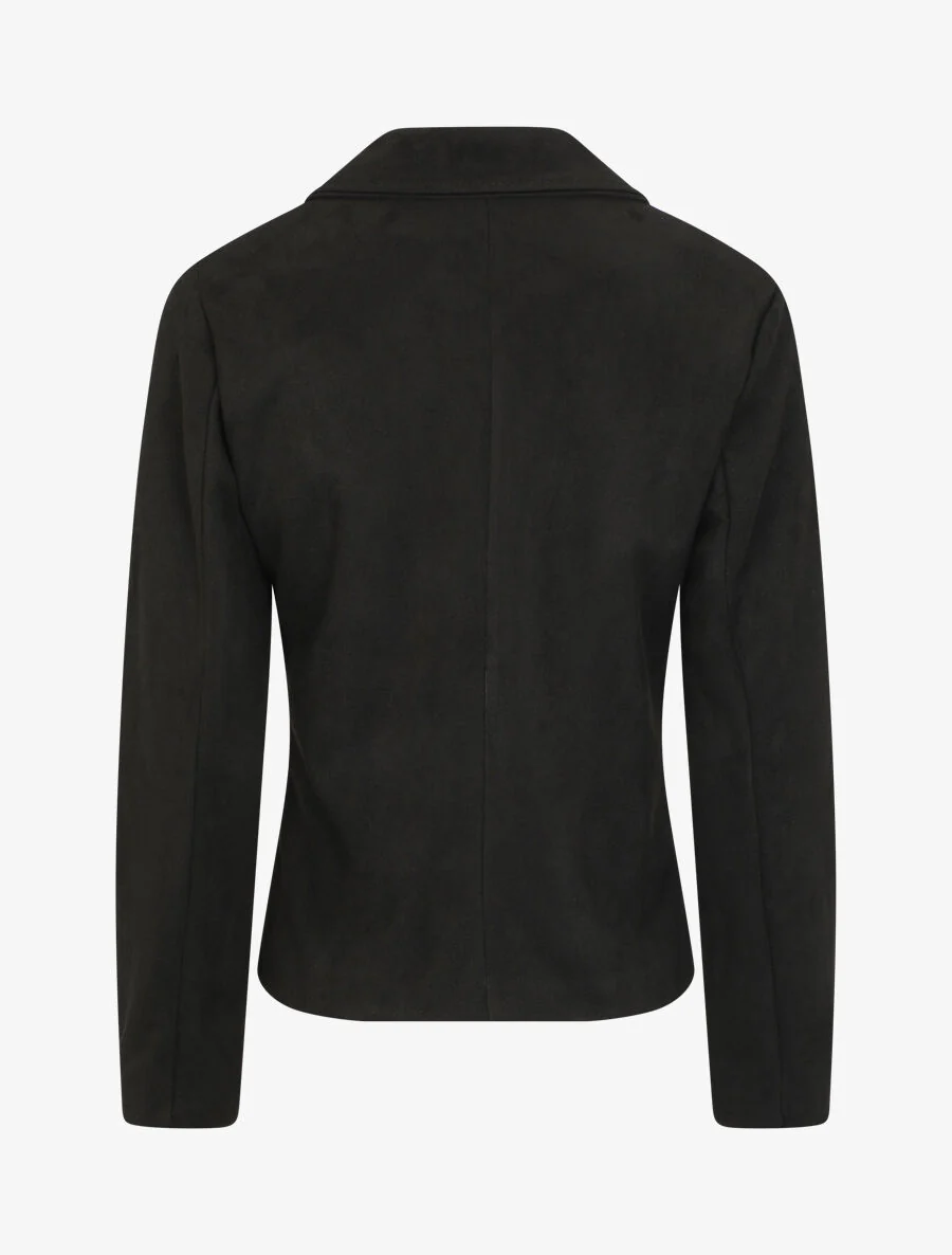 Veste style perfecto en suédine - Noir - Image 2