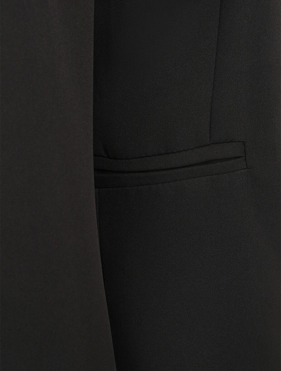 Veste unie ajustée - Noir - Image 3
