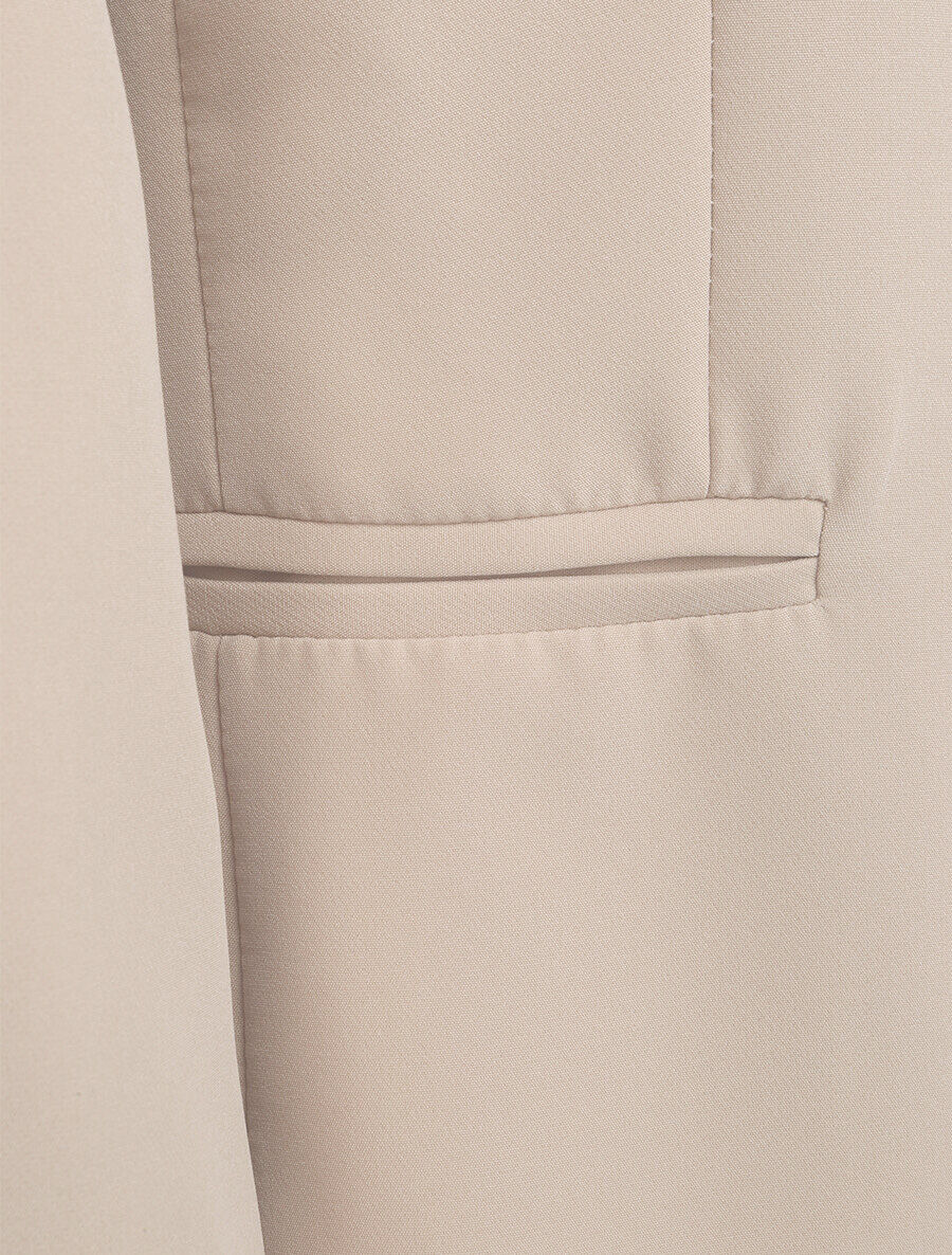 Veste unie ajustée - Beige - Image 3