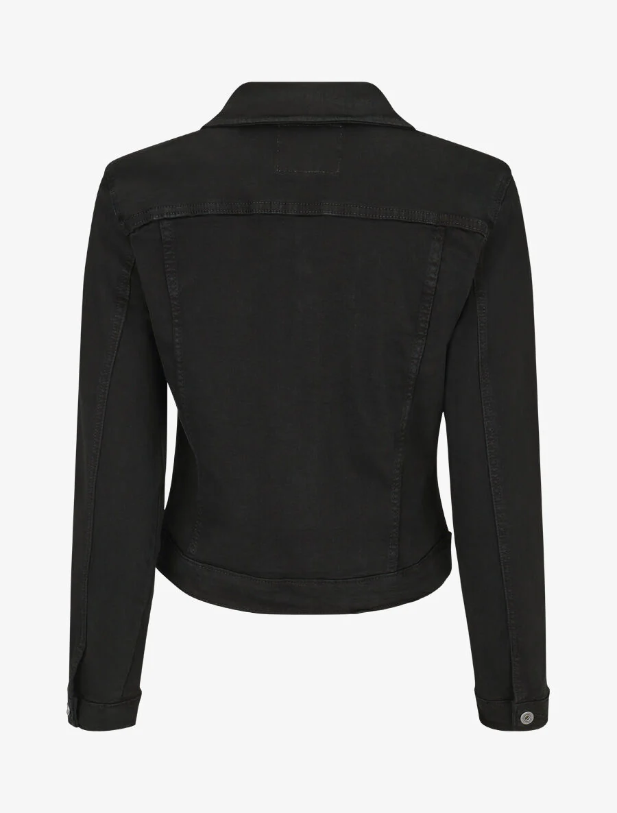 Veste unie coupe droite - Noir - Image 2