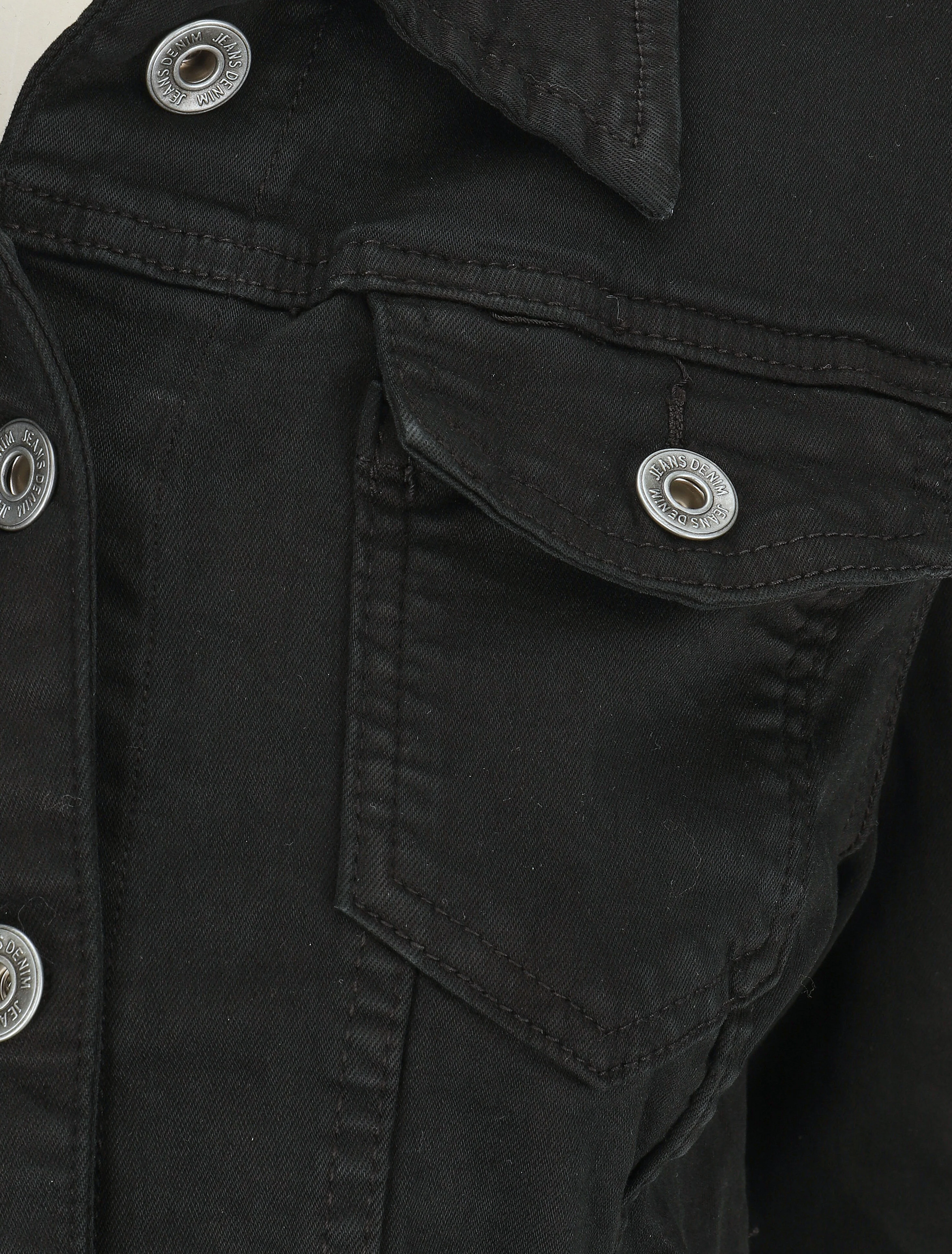 Veste unie coupe droite - Noir - Image 3