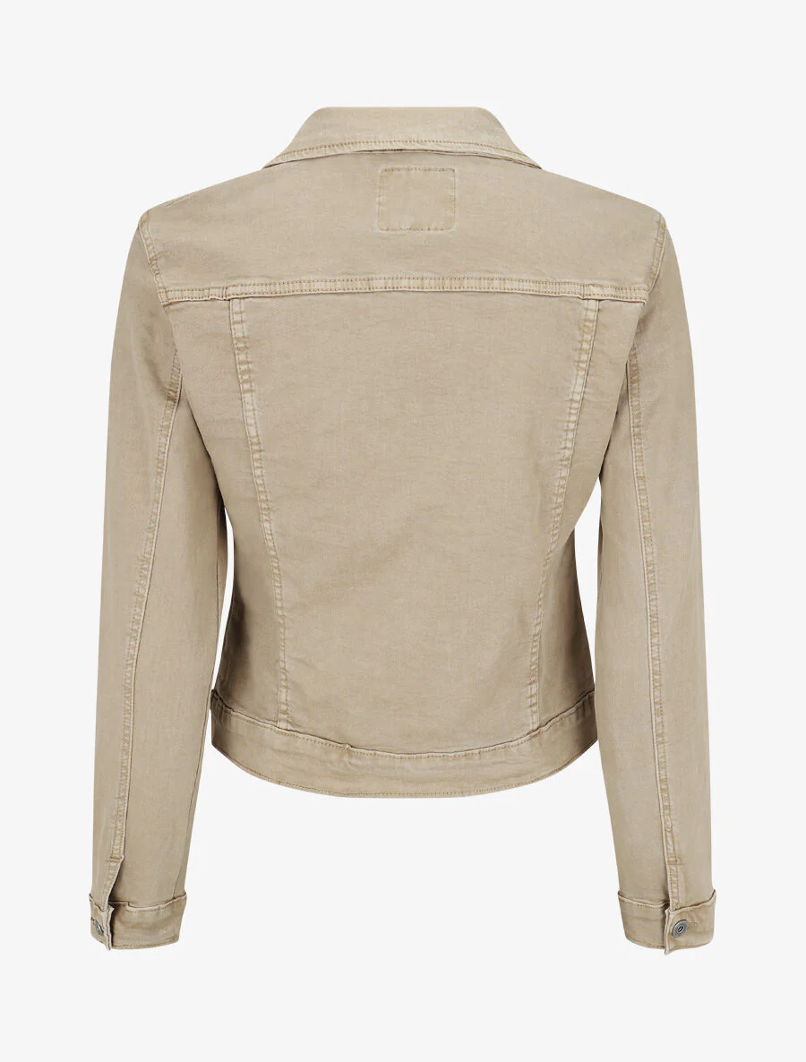 Veste unie coupe droite - Taupe - Image 2