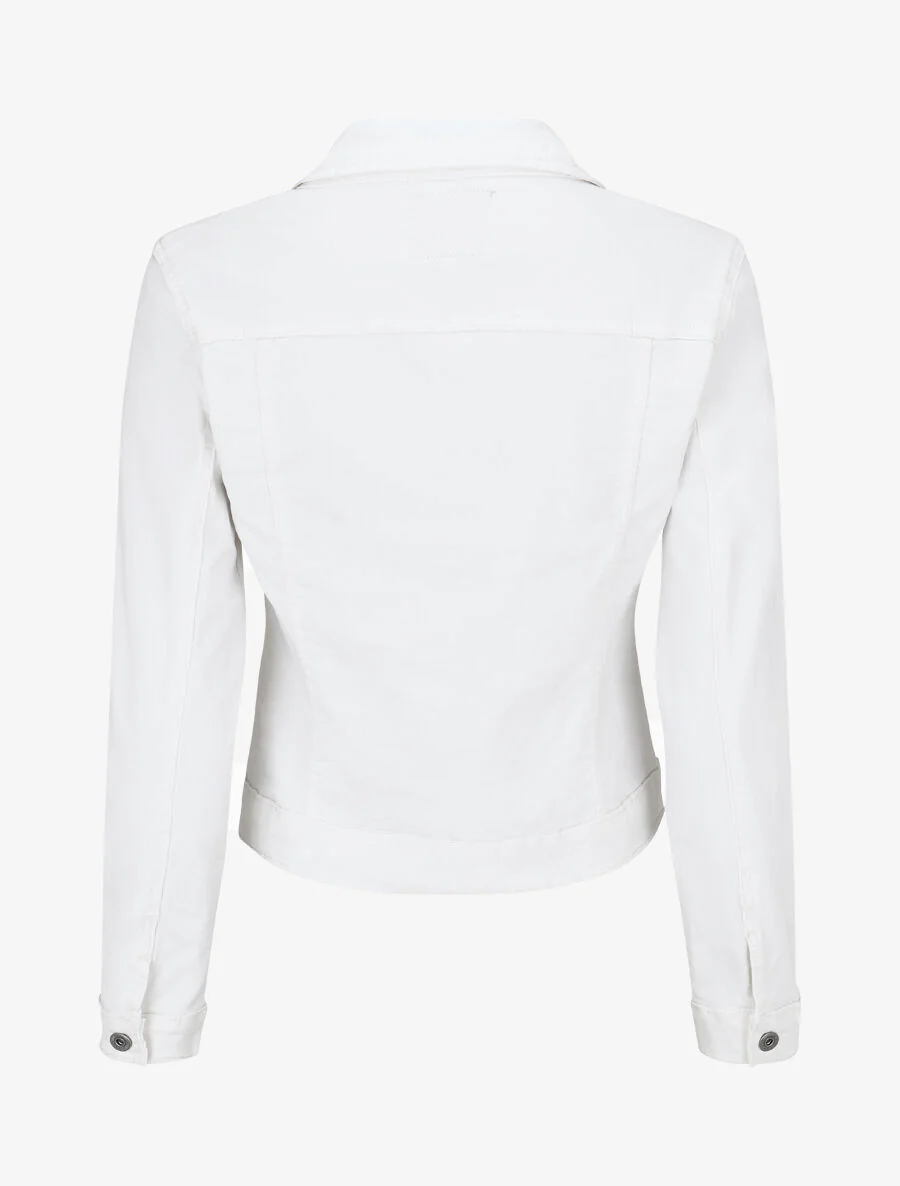 Veste unie coupe droite - Blanc - Image 2