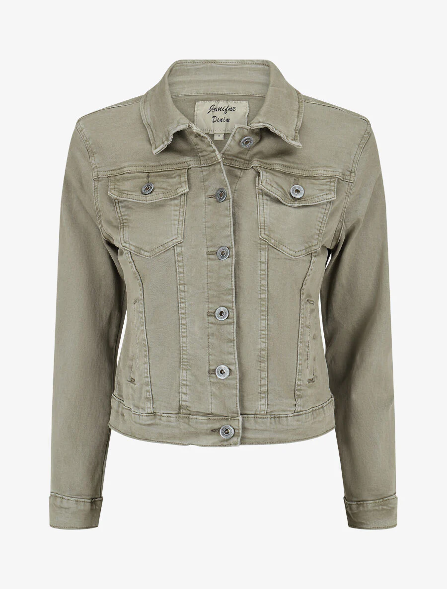 Veste unie coupe droite - Kaki