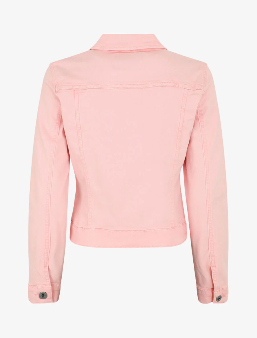 Veste unie en jean - Rose - Image 2