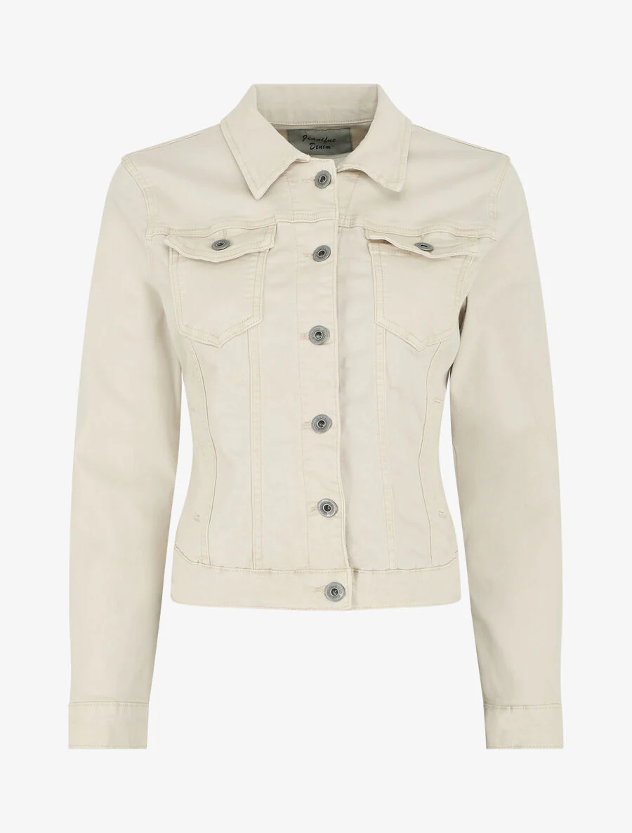 Veste unie en jean - Beige